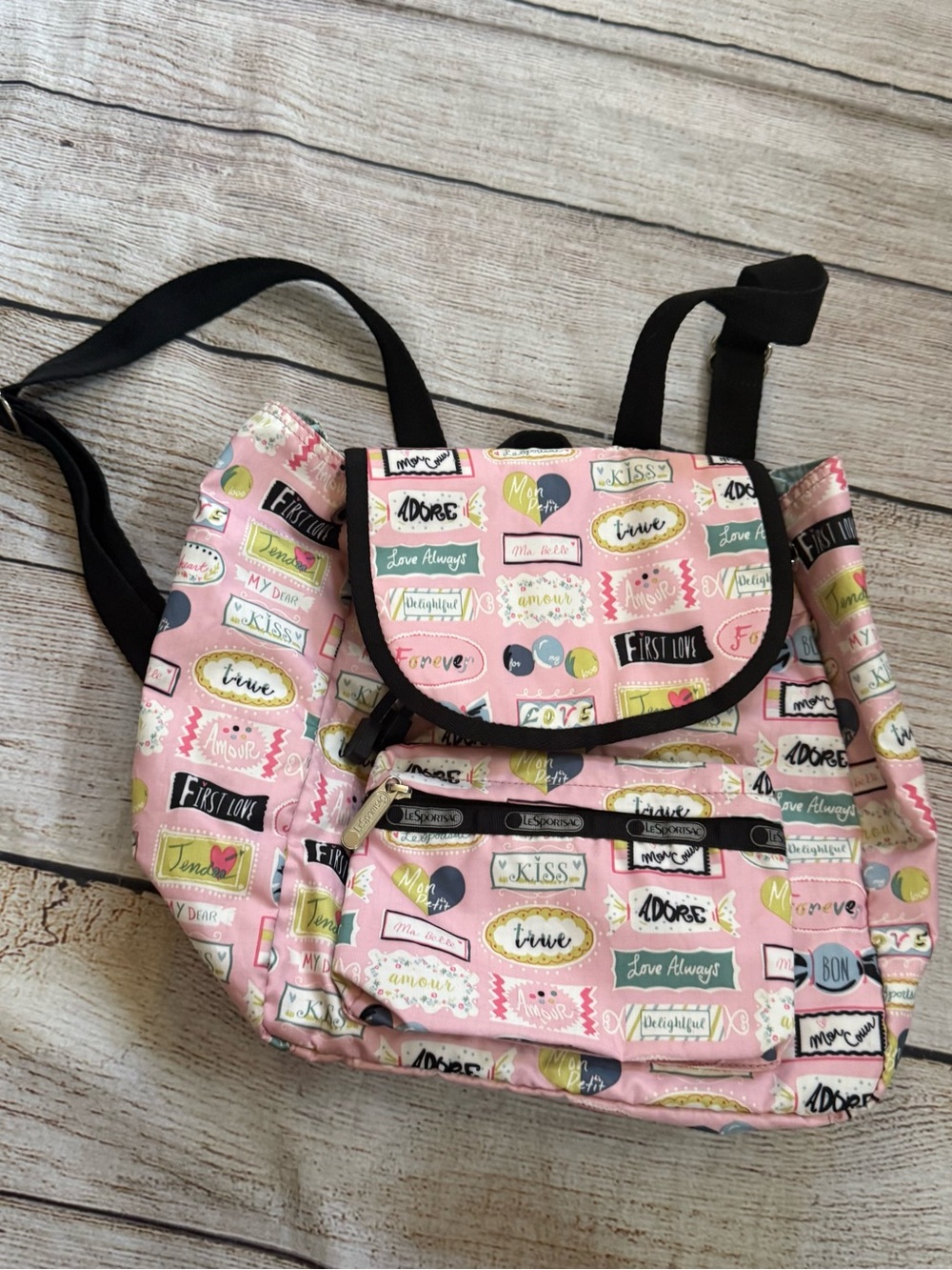 Le SportSac Small Edie Backpack School Bookbag Bag Purse Sweet Talk Pink Mini